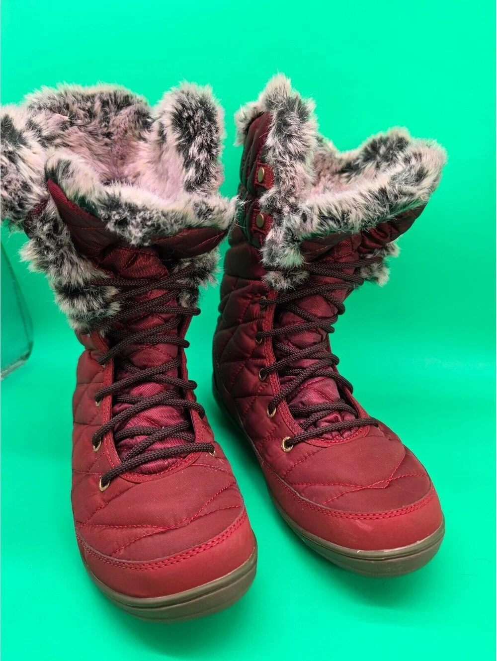 Columbia Minx Mid III Omni-Grip Winter Boots Women's Size 10 Burgundy